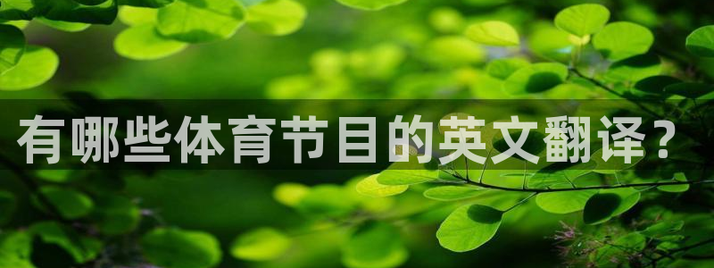 蚂蚁体育买的是正品吗：有哪些体育节目的英文翻译？